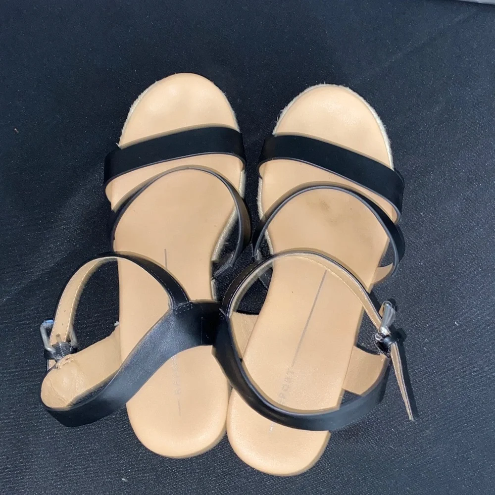 Report ELLA Black Espadrille Wedge cork and Jute‎ wo size 8.5 Sandals. GUC CLEAN